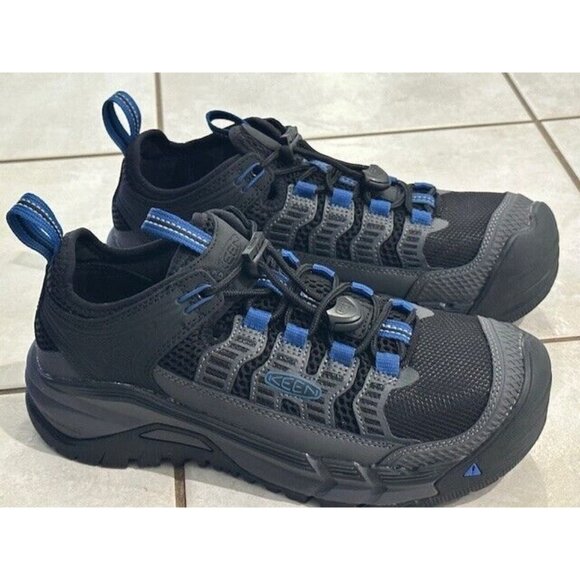 KEEN Utility Birmingham Grey Low Composite Toe Work Shoes Cobalt Blue Black New - Picture 11 of 11